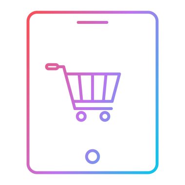 Alışveriş arabası simgesi, vektör illüstrasyonu