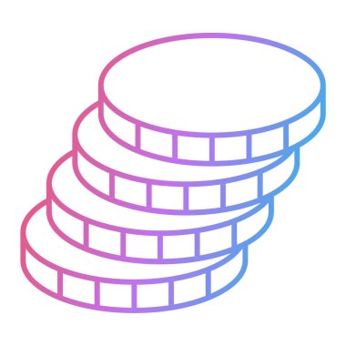 Bozuk para yığını ikonu. Beyaz arkaplanda izole edilmiş web tasarımı için sikkelerin izometrik vektör simgeleri