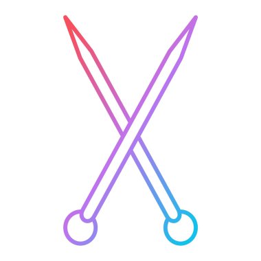 Çapraz kılıç ikonu. Beyaz arkaplanda izole edilmiş web tasarımı için basit bir iğne vektör sembolü çizimi