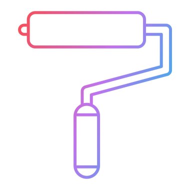 Boya silindiri ikonu. İnce çizgi sembolü. Renkli tasarım. vektör illüstrasyonu.