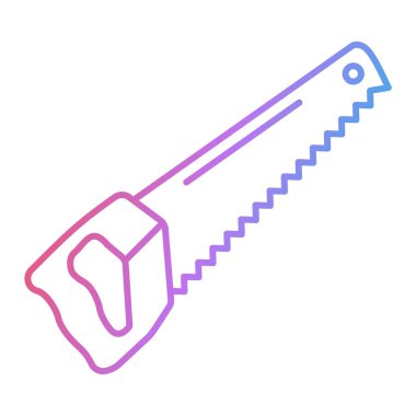 Testere araç simgesi. Web için zincirli testere vektör simgelerinin özet çizimi