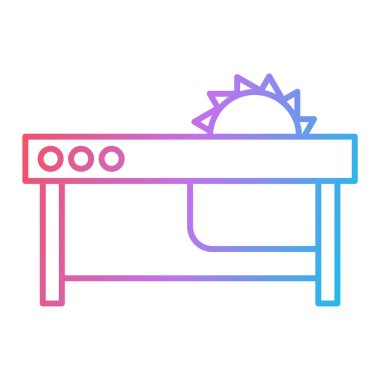 Mor ve beyaz bir çizginin vektör çizimi ve biçim simgesini doldur