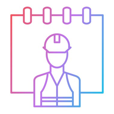 Mimar simgesi. Web için işçi vektör simgelerinin özet çizimi