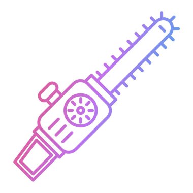 Testere simgesi vektörü. İnce çizgi işareti. izole edilmiş sınır sembolü çizimi