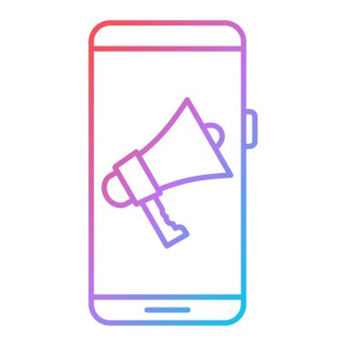 Web, vektör illüstrasyonu için cep telefonu çizgisi simgesi