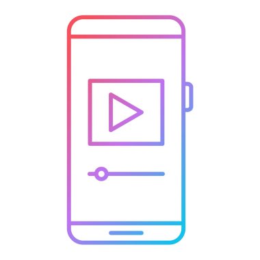 Cep telefonu çizgisi biçim vektör illüstrasyon tasarımlı akıllı telefon