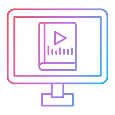 Video oynatıcı çizgi simgesi vektörü. Müzik işareti. izole edilmiş sembol çizimi