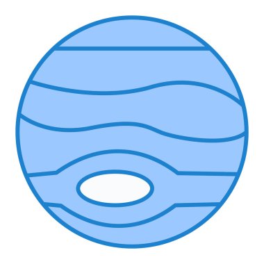 Gezegen ikon vektörü. Miğfer ve çörek sembolünün özet çizimi.