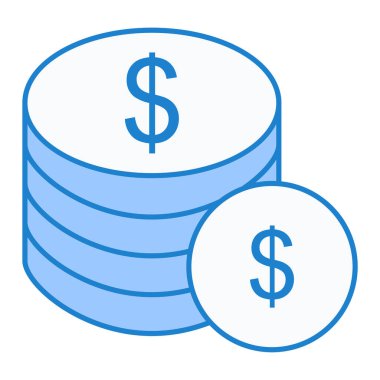 Dolar sikkeleri simge vektör illüstrasyonu