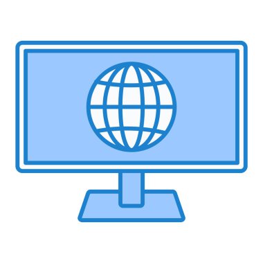 Küre simgesi ile gözlemle. vektör illüstrasyonu