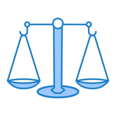 Denge ikonu tarafından temsil edilen hukuk ve adalet kavramı. web tasarımı için özet vektör çizimi sembolü.