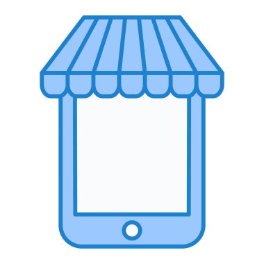 Akıllı telefon ve mobil uygulama vektör illüstrasyonlu alışveriş arabası