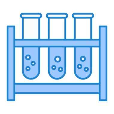 Test tüpü simgesi. Beyaz arkaplanda izole edilmiş web tasarımı için laboratuvar ekipmanı vektör simgelerinin basit çizimi