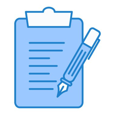 Kalem ve kalem ikonlu pano. vektör illüstrasyonu