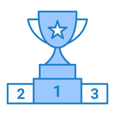 Kupa ikonu. Ödül kazanan sembol. vektör illüstrasyonu