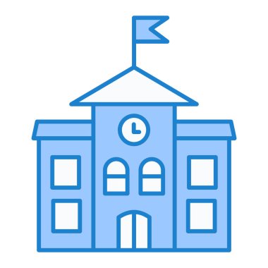 okul binası ikon vektör illüstrasyonu