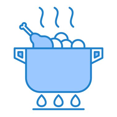 Tencere ikonu. Ağ için çorba vektör simgelerinin özet çizimi