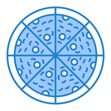 Pizza ikonu. Web için lezzetli yemek vektör simgelerinin ana hatları