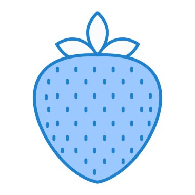 Çilekli meyve ikonu. beyaz arkaplanda taze çilek vektör çizimi