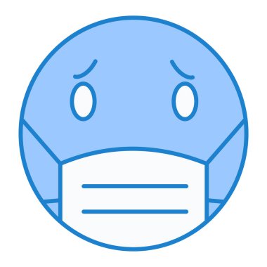 yüz maskesi simgesi. Tıbbi koruma ve sağlık hizmeti teması. Yalnız tasarım. vektör illüstrasyonu