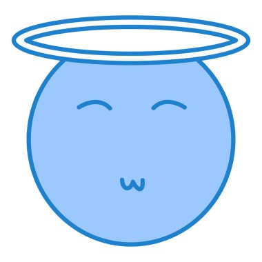 mavi gözler duygu simgesi vektör illüstrasyonuna bakıyor