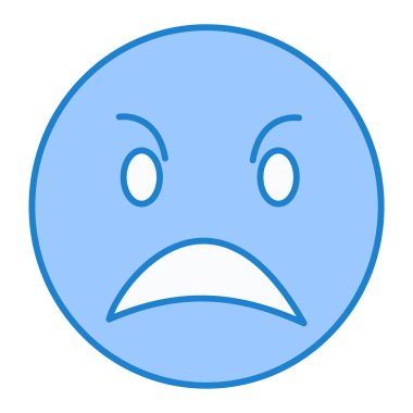 üzgün yüz simgesi ikon vektör illüstrasyonu