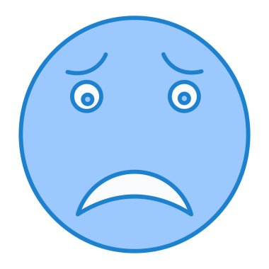 Ağlayan yüz simgesi, vektör illüstrasyonu