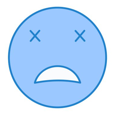 üzgün yüz simgesi, vektör illüstrasyonu