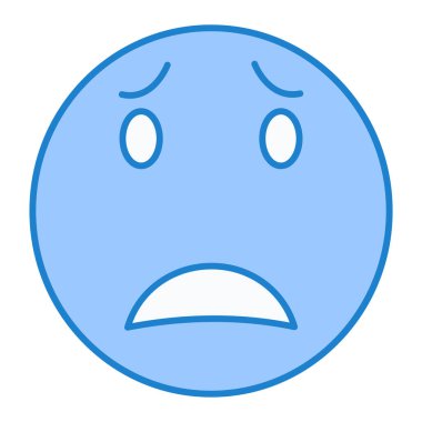 Ağlayan yüz simgesi, vektör illüstrasyonu