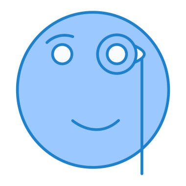 yüz simgesi vektörü. İnce çizgi işareti. izole edilmiş sınır sembolü çizimi