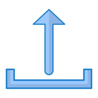 Okun simge vektörünü yükle. İnce çizgi işareti. izole edilmiş sınır sembolü çizimi