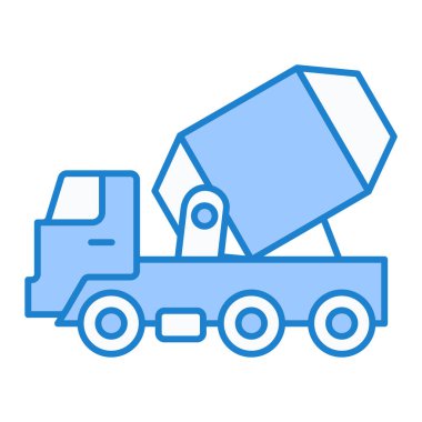 Beyaz arkaplan üzerinde inşaat vinç simgesi, çizgi biçimi, vektör illüstrasyonu