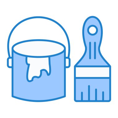 boya silindiri, kova, vektör illüstrasyonu