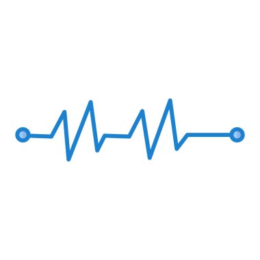 Kalp atışı ikonu. Web için ses eşitleyici vektör simgelerinin düz çizimi