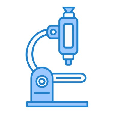 Mikroskop çizgisi simgesi. Beyaz arkaplanda izole edilmiş web tasarımı için robot vektör çizelgesi