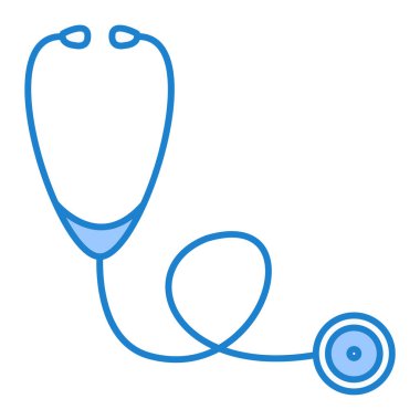 Steteskop ikonu. Web için tıbbi şırınga vektör simgelerinin düz çizimi