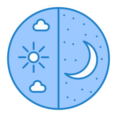 Güneş ikonu vektörü. İnce çizgi işareti. İzole edilmiş kontür sembolü gösterimi