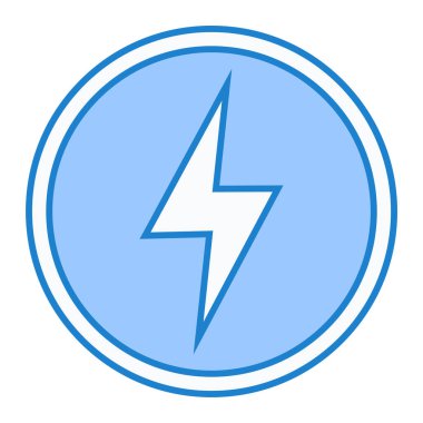 Şimşek simgesi. Web için basit elektrik vektör simgeleri çizimi