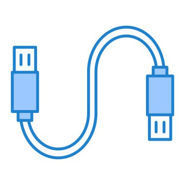 usb kablo simgesi vektörü. İnce çizgi işareti. izole edilmiş sınır sembolü çizimi