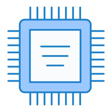 İşlemci. Web simgesi basit illüstrasyon