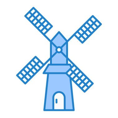 Yel değirmeni ikonu vektör illüstrasyonu
