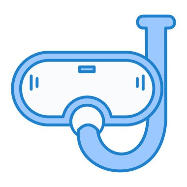 Dalış maskesi simgesi. Web için şnorkel vektör simgelerinin özet çizimi