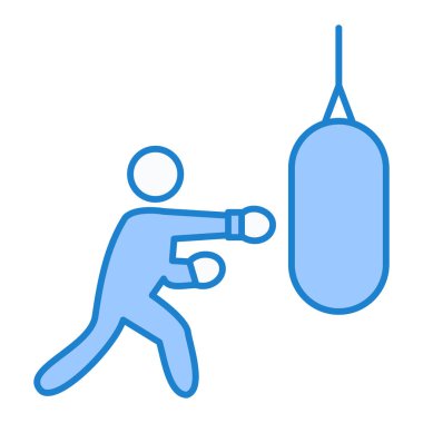 Boks sporu ikonu vektör illüstrasyonu