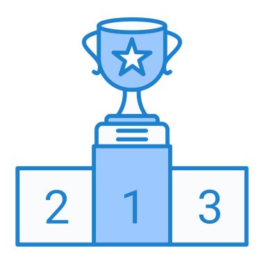 Kazanan podyum ikonu. Web için kupa vektör simgelerinin basit çizimi