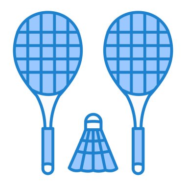 Tenis raketi ve servis horozu vektör çizimi grafik tasarımı