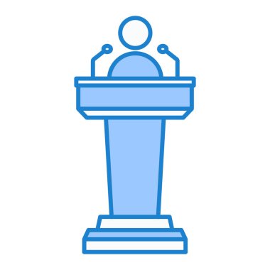 Konuşmacı simgesi. Konferans odası tabelası. vektör illüstrasyonu