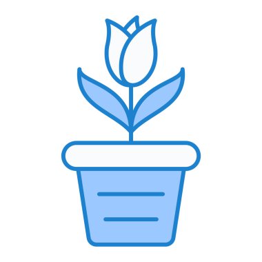 çiçek saksısı ikon vektör illüstrasyon tasarımı