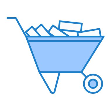 Kürek ve kova vektör çizimi ile el arabası