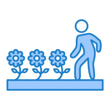 Çiçek ikonu vektörü. İnce çizgi işareti. izole edilmiş sınır sembolü çizimi