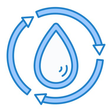 Su damlası ikon vektörü. İnce çizgi işareti. izole edilmiş sınır sembolü çizimi